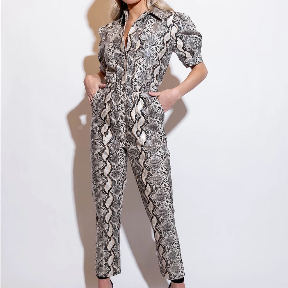 Kittenish Snake Print Jumpsuit